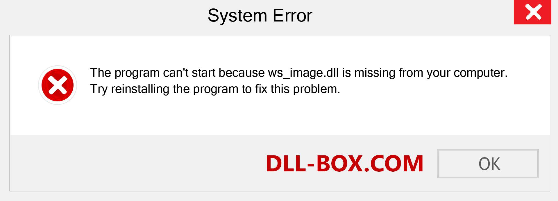  ws_image.dll file is missing?. Download for Windows 7, 8, 10 - Fix  ws_image dll Missing Error on Windows, photos, images